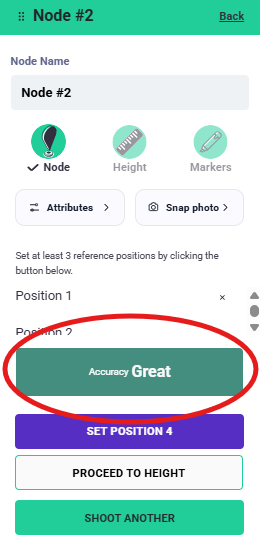 Accuracy great as shown in Azmyth upon triangulating an object.