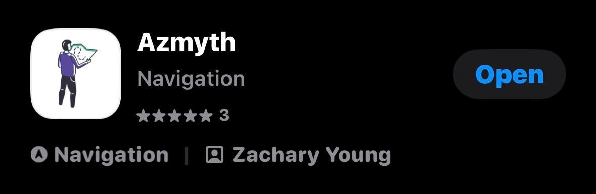 The Azmyth on Foot app as seen on the App Store